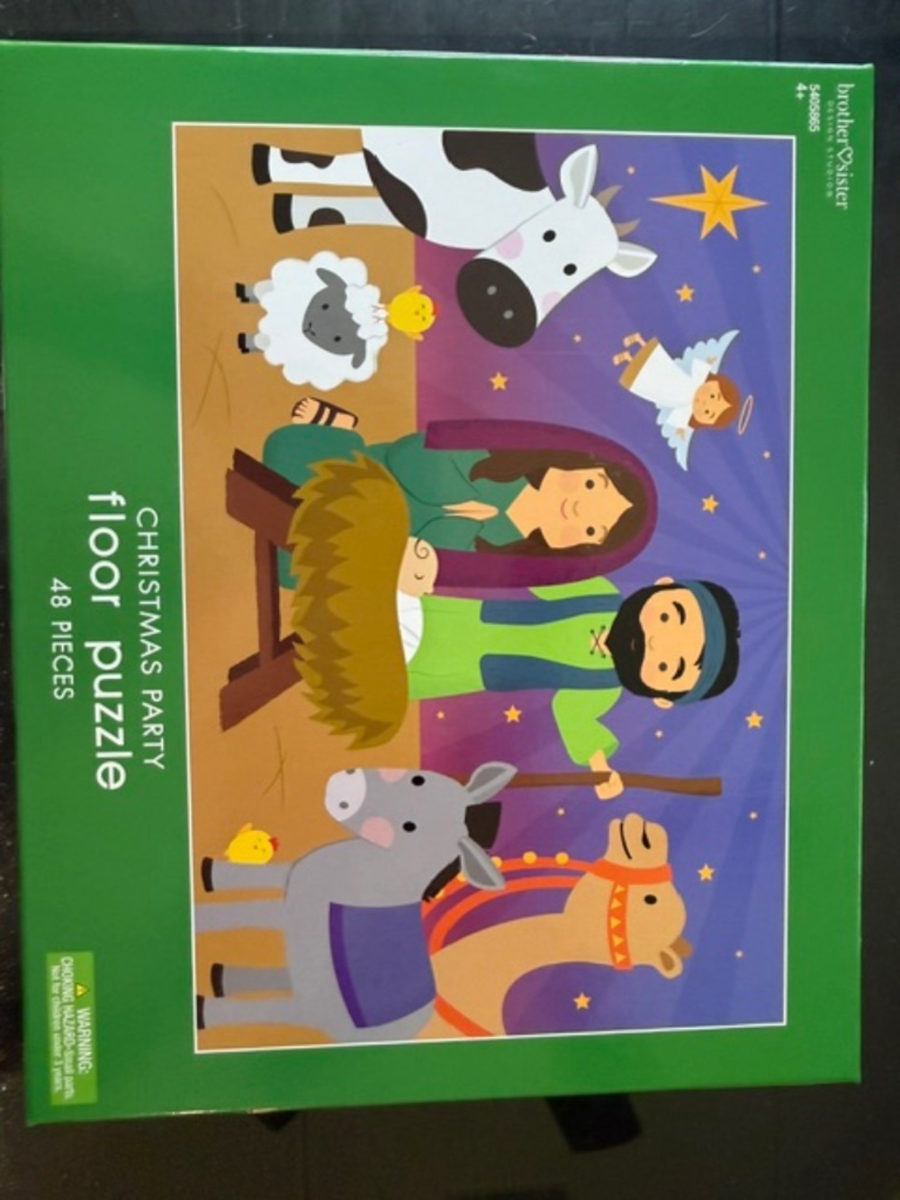 Christmas Party Nativity 48 Piece Floor Puzzle - Jesus, Mary, Joseph- COMPLETE